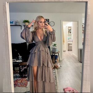 Elegant Gray Evening Dress